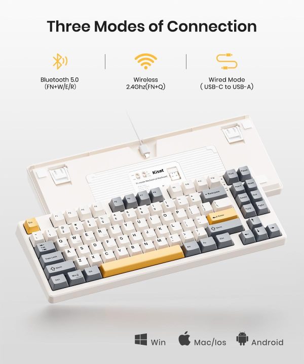 plunoro Wireless Mechanical Keyboard,Gasket Mounted with Creamy Sound,Bluetooth - Image 2