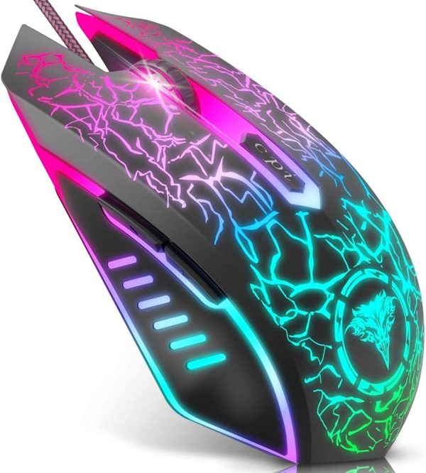 plunoro Gaming Mouse Wired, Ergonomic Gamer Laptop PC Optical